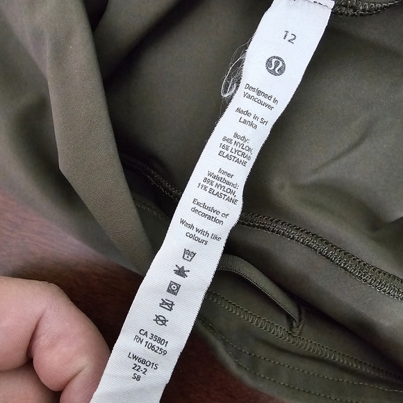 Lululemon Base Pace High Rise Crop 23" in Dark Olive Green - Picture 9 of 10